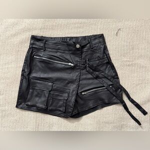 Black Coated Women Shorts/Skort